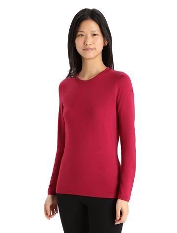 Dámské Jeden kus a sady Icebreaker Merino 260 Tech Long Sleeve Crewe Thermal Top Růžové | CZ 1187NWYB